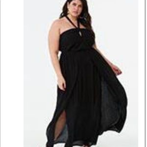 Plus Size Halter M-Split Maxi Dress